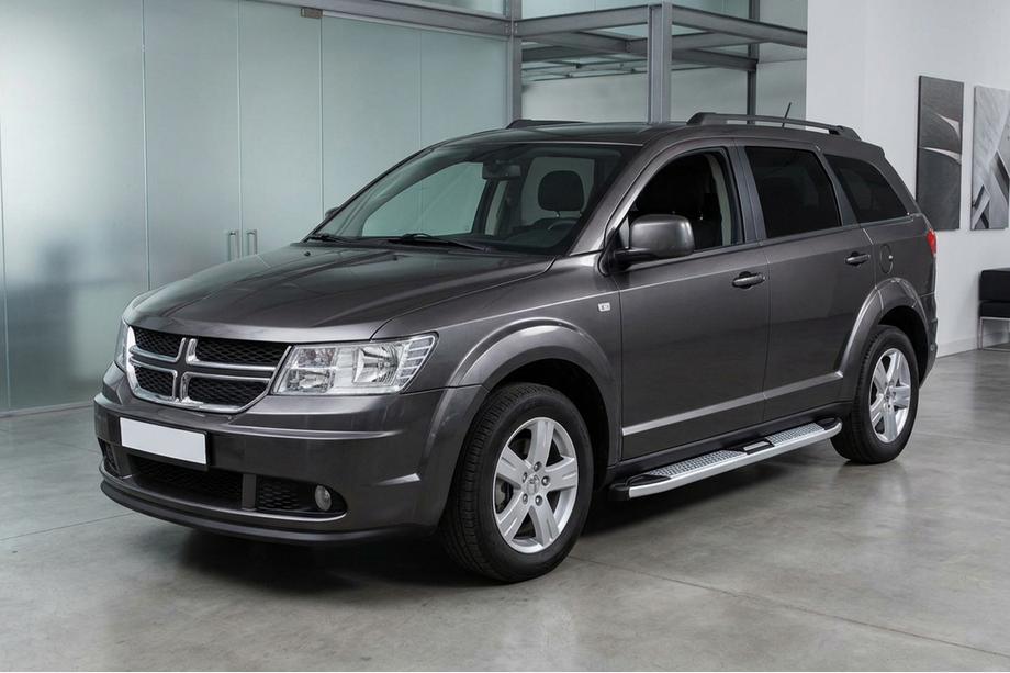 Dodge Journey 2008-2020 гг. Боковые Подножки Mevsim Grey (2 шт., Алюминий) Фото 1