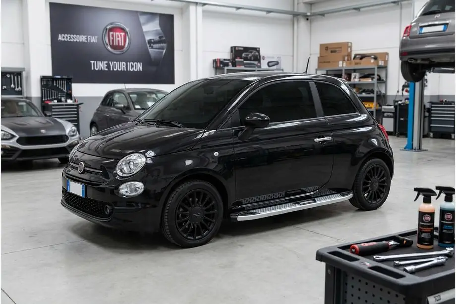 Fiat 500/500L 2013-2022 гг. Боковые Подножки Mevsim Grey (2 шт., Алюминий) Фото 1