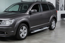 Fiat Freemont 2011-2016 гг. Боковые Подножки Mevsim Grey (2 шт., Алюминий) фото 1