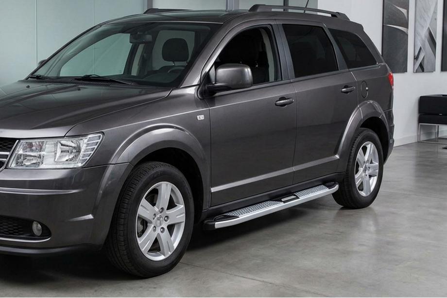 Fiat Freemont 2011-2016 гг. Боковые Подножки Mevsim Grey (2 шт., Алюминий) Image