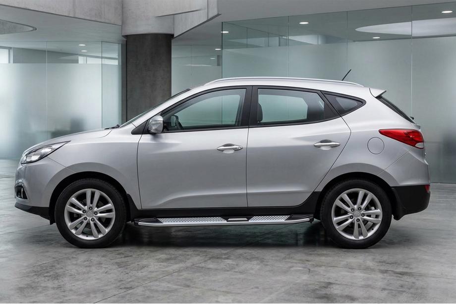Hyundai IX-35 2010-2015 гг. Боковые Подножки Mevsim Grey (2 шт., Алюминий) Фото 1