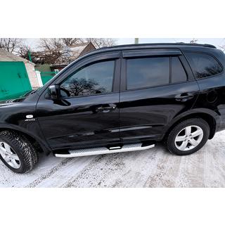 Боковые Подножки Mevsim Grey (2 шт., Алюминий) Hyundai Santa Fe 2 2006-2012 гг. фото 4