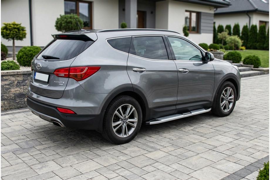 Hyundai Santa Fe 3 2012-2018 гг. Боковые Подножки Mevsim Grey (2 шт., Алюминий) Фото 1