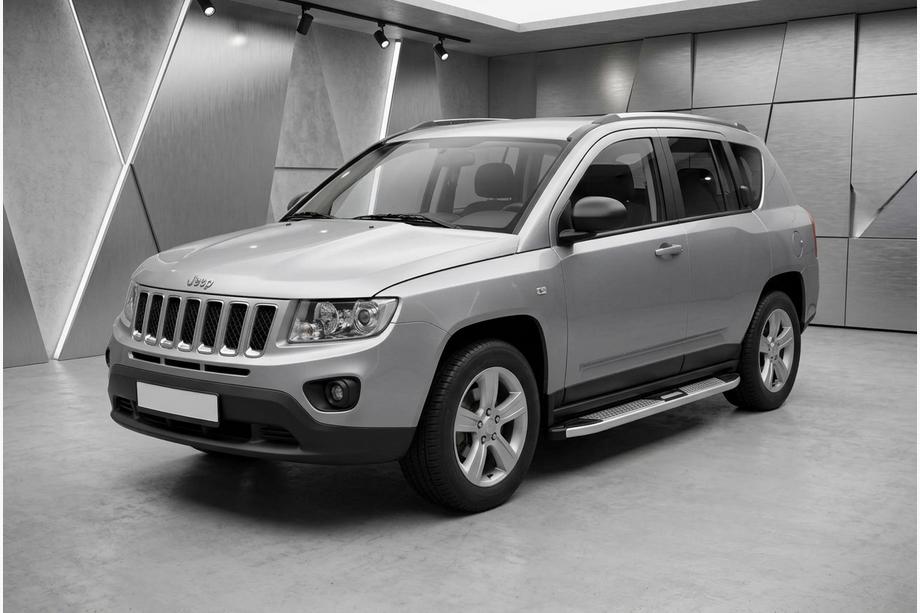 Jeep Compass 2006-2016 гг. Боковые Подножки Mevsim Grey (2 шт., Алюминий) Фото 1