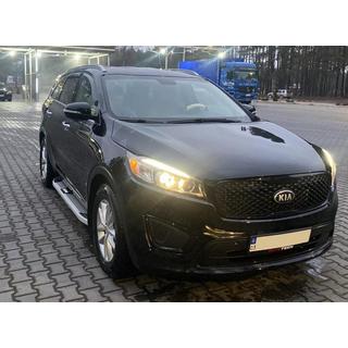 Kia Sorento UM 2015-2020 гг. Боковые пороги Mevsim Grey (2 шт., алюминий)