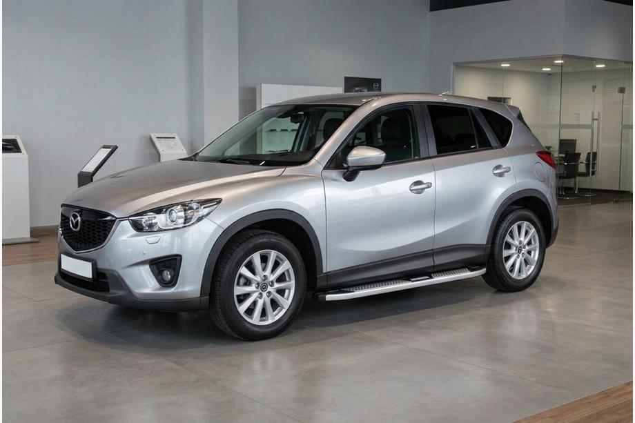 Mazda CX-5 2012-2017 гг. Боковые Подножки Mevsim Grey (2 шт., Алюминий) Фото 1