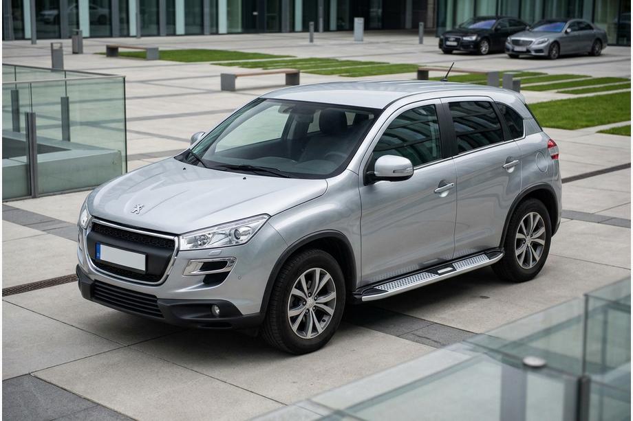 Peugeot 4008 2012-2017 гг. Боковые Подножки Mevsim Grey (2 шт., Алюминий) Фото 1