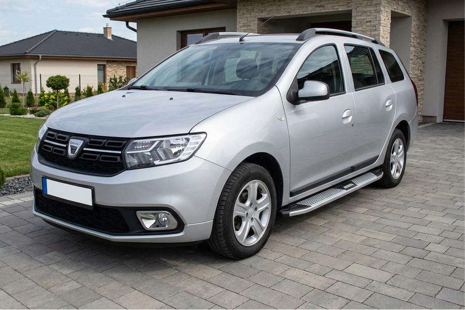 Renault Logan MCV 2013-2022 гг. Боковые Подножки Mevsim Grey (2 шт., Алюминий) Фото 1