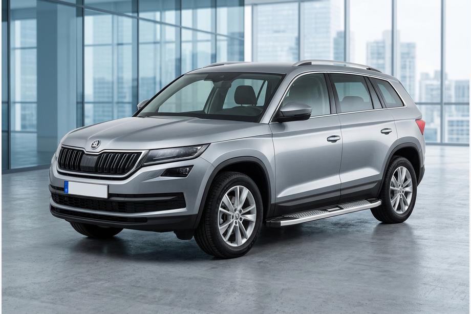 Skoda Kodiaq 2016-2023 гг. Боковые Подножки Mevsim Grey (2 шт., Алюминий) Фото 1