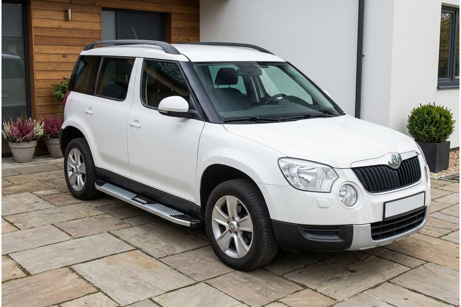 Skoda Yeti 2009-2017 гг. Боковые Подножки Mevsim Grey (2 шт., Алюминий) Фото 1