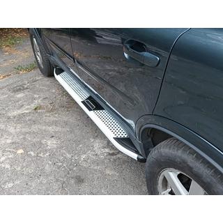 Volvo XC90 2002-2016 гг. Боковые пороги Mevsim Grey (2 шт., алюминий)
