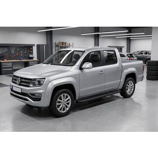 Боковые Подножки Maya V2 Черные (2 шт., Алюминий) Volkswagen Amarok 2010-2022 гг. фото 1