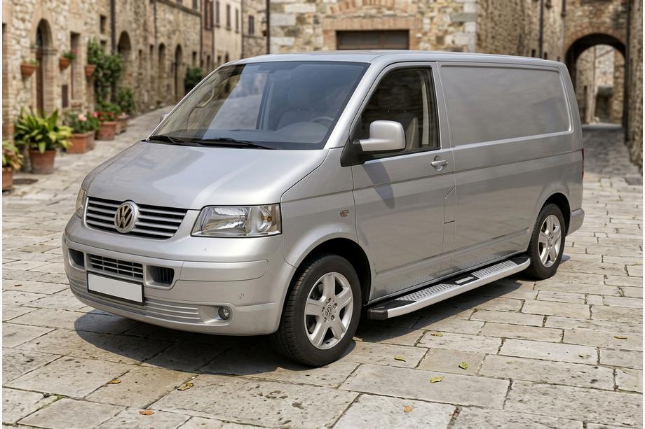 Volkswagen T5 Multivan 2003–2010 гг. Боковые Подножки Mevsim Grey (2 шт., Алюминий) Короткая База