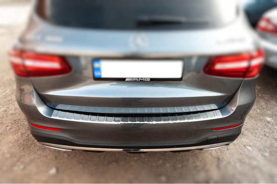 Mercedes GLC X253 2015-2022 гг. Накладка на задний бампер Carmos (2015-2019, нержавейка) Фото 4