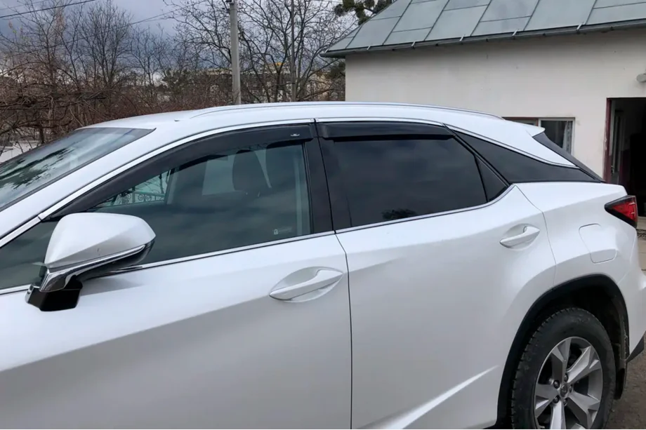Lexus RX 2016-2022 гг. Ветровики с хромированным молдингом Short (4 шт, HIC)