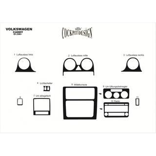 Накладка на панель приборов (Основная №2) Volkswagen Caddy 2004-2010 гг. фото 2