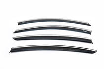 Renault Fluence 2009-2016 гг. Ветровики с хромом (4 шт, Niken Chrome) фото 2