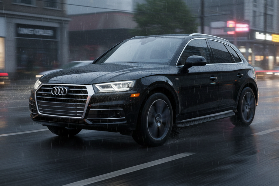 Audi Q5 2017-2025 гг. Боковые Подножки Tayga Black (2 шт., Алюминий) Image