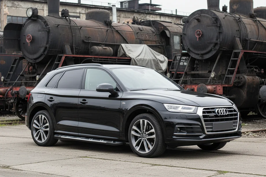 Audi Q5 2017-2025 гг. Боковые Подножки Sunrise (2 шт., Алюминий) Фото 1