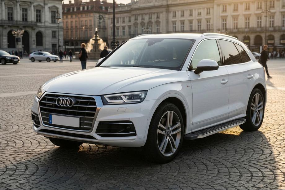 Audi Q5 2017-2025 гг. Боковые Подножки BlackLine (2 шт., Алюминий) Фото 1