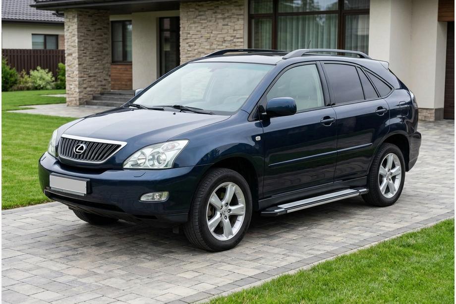 Lexus RX 2003-2009 гг. Боковые Подножки Rainbow (2 шт., Алюминий) Фото 1