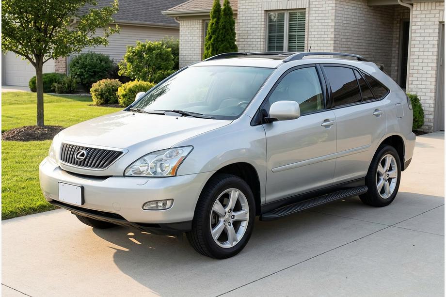 Lexus RX 2003-2009 гг. Боковые Подножки Tayga Black (2 шт., Алюминий) Фото 1