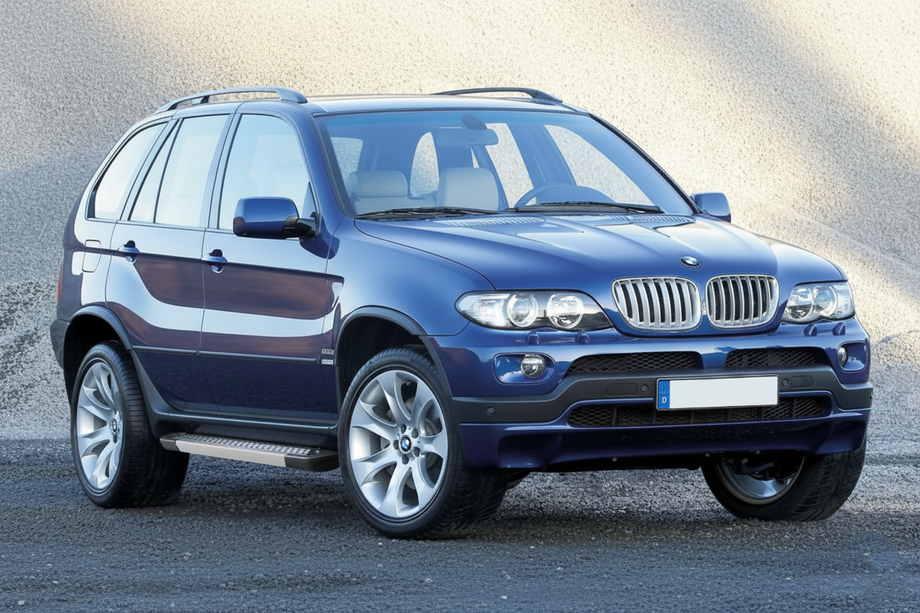 BMW X5 E53 1999-2006 гг. Боковые пороги Vision New Grey (2 шт, алюминий) Image
