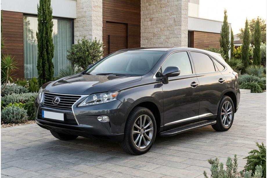 Lexus RX 2009-2015 гг. Боковые Подножки Bosphorus Black (2 шт, Алюминий) Image