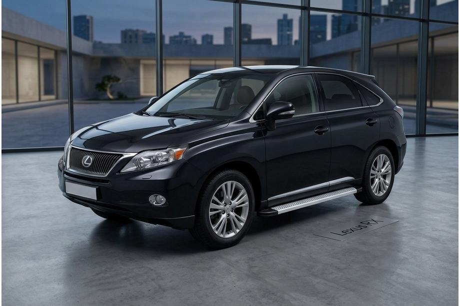 Lexus RX 2009-2015 гг. Боковые Подножки Maya V2 (2 шт, Алюминий) Image