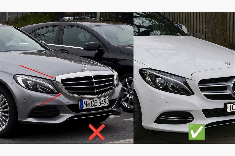 Mercedes C-class W205 2014-2021 гг. Передняя решетка AMG Silver (для Avantgarde/AMG-Line/C43 AMG) 2018+, с камерой Фото 4