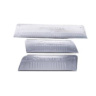 Накладки на внутренние пороги Carmos V3 (3 шт, нержавейка) Mercedes Sprinter W906 2006-2018 гг. фото 2