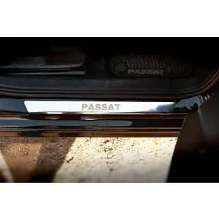 Накладки на пороги Carmos V1 (4 шт, нержавейка) Volkswagen Passat B7 2012-2015 гг. фото 2