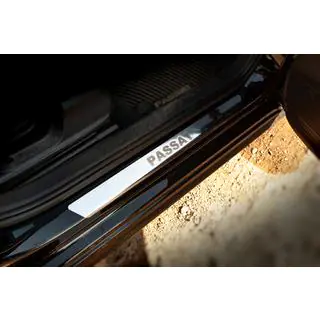 Накладки на пороги Carmos V1 (4 шт, нержавейка) Volkswagen Passat B7 2012-2015 гг. фото 1