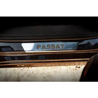 Накладки на пороги Carmos V1 (4 шт, нержавейка) Volkswagen Passat B7 2012-2015 гг. фото 4