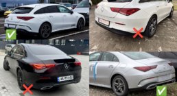 Mercedes CLA C118 2019- гг. Задний диффузор с насадками на выхлоп (дизайн CLA45) фото 4
