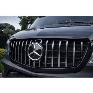 Передняя решетка GT Panamericana Хром (2013-2018) Mercedes Sprinter W906 2006-2018 гг. фото 2