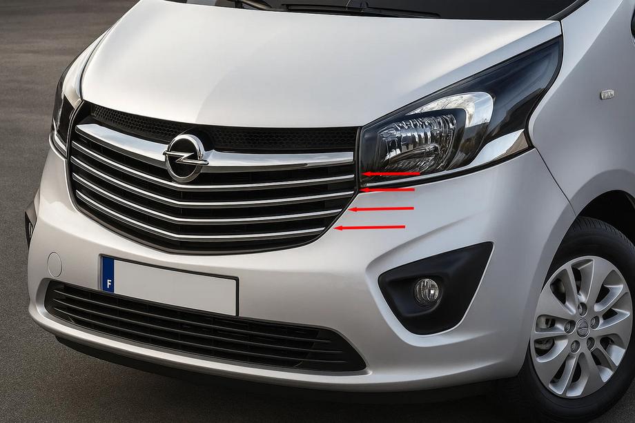 Opel Vivaro 2015-2019 гг. Накладки на решетку Carmos Нержавейка Image