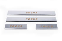 Ford Focus I 1998-2005 гг. Накладки на пороги Carmos V1 (4 шт, нержавейка) фото 2