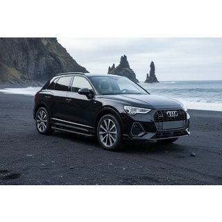 Боковые Подножки Allmond Black (2 шт., Алюминий) Audi Q3 2019–2025 гг. фото 1