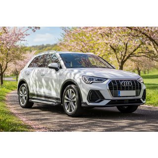 Боковые пороги Allmond Grey (2 шт., алюминий) Audi Q3 2019–2025 гг. фото 1