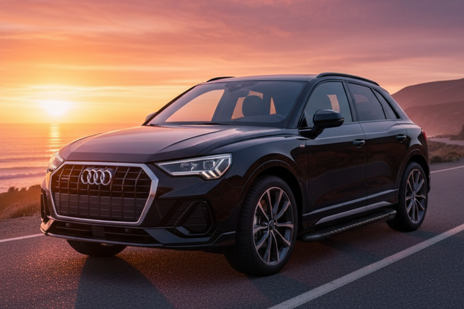 Audi Q3 2019- гг. Боковые Подножки Bosphore Black (2 шт., Алюминий) Image