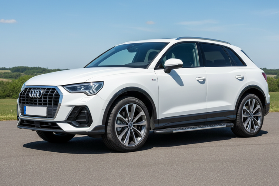 Audi Q3 2019- гг. Боковые Подножки Bosphore Grey (2 шт., Алюминий) Image