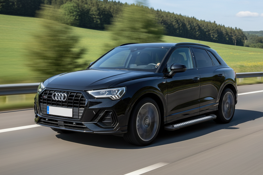 Audi Q3 2019- гг. Боковые Подножки Vision New Black (2 шт., Алюминий) Image
