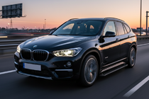 BMW X1 F48 2015-2022 гг. Боковые Подножки Allmond Black (2 шт., Алюминий) фото 1