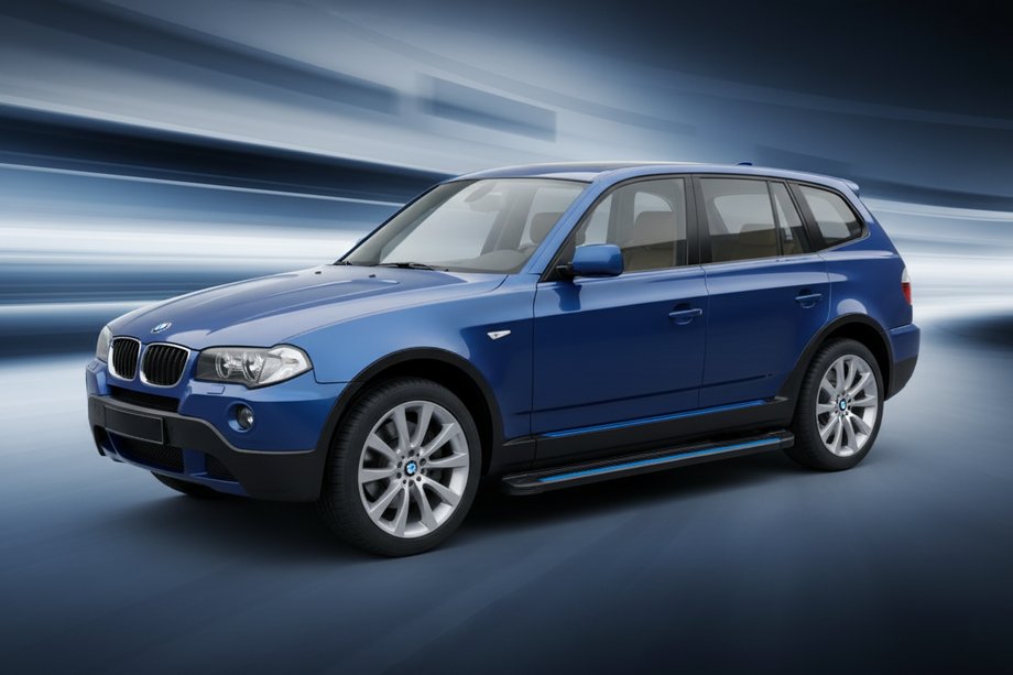 BMW X3 E83 2003-2010 гг. Боковые Подножки Maya Blue (2 шт., Алюминий) Image