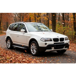 Боковые пороги Allmond Grey (2 шт., алюминий) BMW X3 E83 2003-2010 гг. фото 1