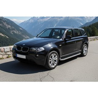 Боковые Подножки Tayga Grey (2 шт., Алюминий) BMW X3 E83 2003-2010 гг. фото 1