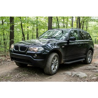 Боковые Подножки Tayga Black (2 шт., Алюминий) BMW X3 E83 2003-2010 гг. фото 1