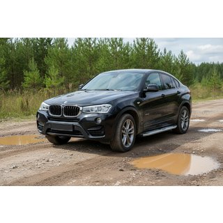 Боковые Подножки Mevsim Grey (2 шт., Алюминий) BMW X4 F26 2014-2018 гг. фото 1