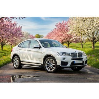 Боковые пороги Allmond Grey (2 шт., алюминий) BMW X4 F26 2014-2018 гг. фото 1